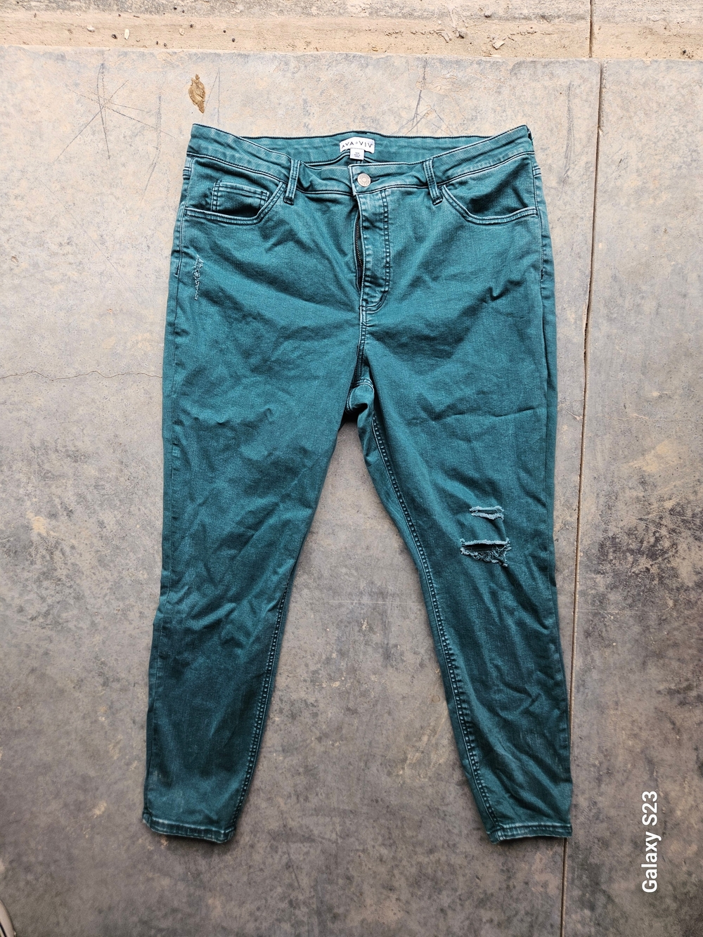 Ava & Viv Teal High-Rise Jeans